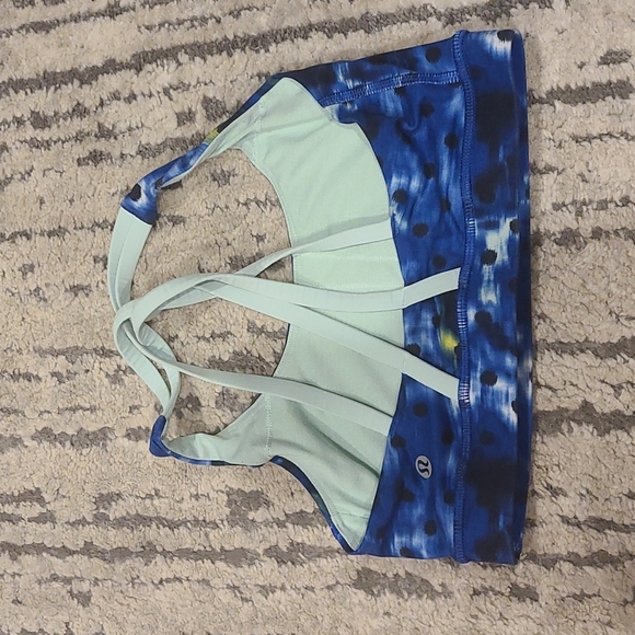 Lululemon Energy Bra Windy Blooms Saphire Blue Multi / Sea Mist - Picture 6 of 8